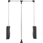 Rev-A-Shelf Classic Closet 21-1/2" to 26"W Adjustable Pull Down Wardrobe Lift Clothes Closet Bar Rod for Custom Closet Systems Polished Chrome