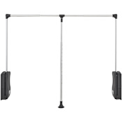 Rev-A-Shelf Classic Closet 35"W Adjustable Pull Down Wardrobe Lift Clothes Closet Bar Rod for Custom Closet Systems Polished Chrome