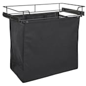 Rev-A-Shelf Sidelines 24"W x 21"H Pull Out Laundry Hamper with Slides and Canvas Liner Bag for Custom Closet Systems Black