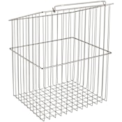 Rev-A-Shelf Classic Closet Tilt-Out Wire Laundry Hamper for 16" W x 14" D Opening Satin Nickel Silver