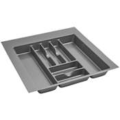 Rev-A-Shelf Value Line 21-3/4"W Polymer Trim to Fit Glossy Silverware Utensil Cutlery Tray Drawer Insert Organizer Silver