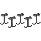 Rev-A-Shelf Glideware 3-1/8" Back-to-Back Hooks - Pack of 5 Black