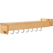 Rev-A-Shelf Glideware 4"W Slide Out Pull Out Pot and Pan Hanging Organizer with (7) Hooks for Base Cabinets Maple