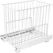 Rev-A-Shelf Value Line 11-3/4"W Steel Wire Pull Out Base Cabinet Hidden Laundry Hamper for Vanity / Closet Applications White