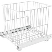 Rev-A-Shelf Value Line 14-3/4"W Steel Wire Pull Out Laundry Clothes Hamper for Vanity/Closet Applications White