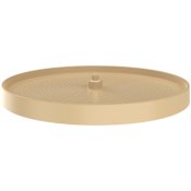 Rev-A-Shelf Lazy Daisy Polymer Single Tier 1 Shelf 24" Full Circle Bottom Mount Ridged Lazy Susan for Corner Base Cabinets Almond