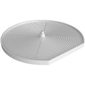 Rev-A-Shelf Lazy Daisy 32" W Polymer D Shaped Single 1 Shelf Ridged Lazy Susan with Bottom Mount Hardware for Corner Cabinets White