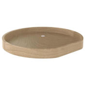Rev-A-Shelf Lazy Daisy Banded Wood 1 Shelf 20" D Shaped Flat Side Bottom Mount Lazy Susan with Swivel Bearing for Corner Wall Cabinets - No Post Maple