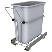 Rev-A-Shelf Classic 20 Qt / 4 Gallon Under Sink Pull Out Trash Can with Steel Ball Bearing Slides for 12" Base Cabinets Chrome