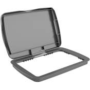 Rev-A-Shelf Classic Polymer Bi-Directional Lid for 32 Qt Waste Containers Glossy Silver