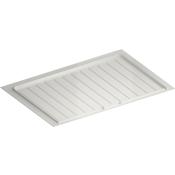 Rev-A-Shelf Classic 34-1/2" W Polymer Trim to Fit Under Sink Drip Tray for 33"-36" Sink Base Cabinets Clear Polyurethane White