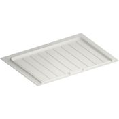 Rev-A-Shelf Classic 28-1/2" W Polymer Trim to Fit Under Sink Drip Tray for 27"-30" Vanity Sink Base Cabinets Clear Polyurethane White