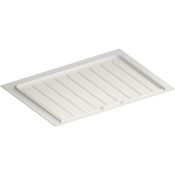 Rev-A-Shelf Classic 28-1/2" W Flexible Polymer Trim to Fit Under Sink Drip Tray for 27"-30" Vanity Sink Base Cabinets Matte White