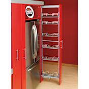 Rev-A-Shelf Contemporary 14-1/2" Adjustable Solid Surface Pantry System for Tall Pantry Cabinets with Soft Close Chrome