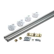 Richelieu 72 Inch Top Mount Bypass Door Track For doors up to 60 Pounds Brass