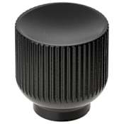 Richelieu Sophia 1-1/4 Inch Cylindrical Fluted Cabinet Knob Black