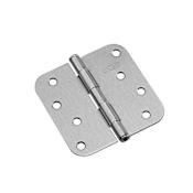 Richelieu 4 Inch x 4 Inch Plain Bearing 5/8 Inch Radius Corner Mortise Door Hinge - Pair Brushed Chrome