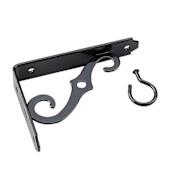 Richelieu 5 Inch Projection Ornamental Bracket with Swiveling Hook Black