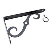 Richelieu 8 Inch Projection Ornamental Bracket with Swiveling Hook Black