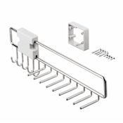 Richelieu 18" Pull-Out Tie and Belt Organizer with 14 Hooks Chrome