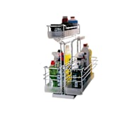 Richelieu PORTERO 10-3/4" Wide Under Sink Pull Out Organizer with 3 Baskets and Soft Close Slides Chrome