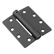 Richelieu 4-1/2 Inch x 4 Inch Spring 1/4 Inch Radius Corner Mortise Door Hinge - Pair Black