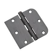 Richelieu 3-1/2 Inch x 3-11/16 Inch Plain Bearing Square and 5/8 Inch Radius Corner Mortise Door Hinge -Pair Oil-Rubbed Bronze