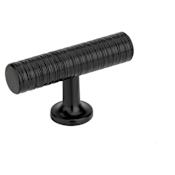 Richelieu Sophia 2-3/8 Inch Grooved Bar Cabinet Knob Black