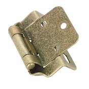 Richelieu 5/8 Inch Partial Overlay Wrap Around Cabinet Door Hinge with Self Close Function - Pair Antique Brass
