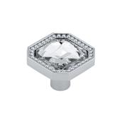 Richelieu 1-1/4 Inch Square Cabinet Knob Chrome / Crystal