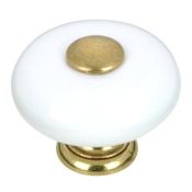 Richelieu 1-1/4 Inch Diameter Mushroom Cabinet Knob From the Expression Collection White