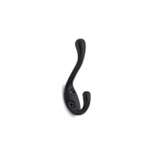Richelieu 3-1/2 Inch Double Metal Coat Hook Black