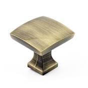 Richelieu Expression 1-5/16 Inch Square Cabinet Knob Antique English