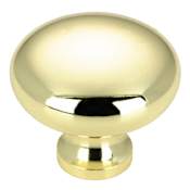 Richelieu 1-1/4 Inch Mushroom Cabinet Knob Brass