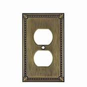 Richelieu Single Traditional Duplex Outlet Switch Plate from the Decora Collection Antique English