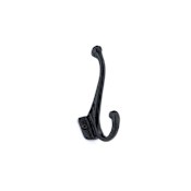 Richelieu 4-5/8 Inch Double Iron Coat Hook Matte Black