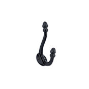 Richelieu 4-3/8 Inch Double Iron Coat Hook Matte Black