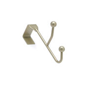 Richelieu 6-1/4 Inch Double Hook Over the Door Metal Coat Hook Matte Nickel