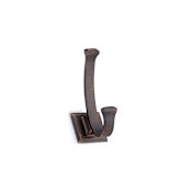 Richelieu 5-1/8 Inch Double Metal Coat Hook Brushed Oil-Rubbed Bronze
