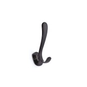 Richelieu 4-1/2 Inch Double Metal Coat Hook Matte Black