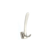 Richelieu 4-1/2 Inch Double Metal Coat Hook Brushed Nickel