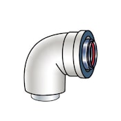 Rinnai 3" Inner Diameter - Direct Vent Pipe - Double Wall - 90 Degree Vent Pipe Elbow for Condensing Tankless Water Heaters White