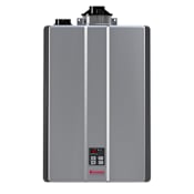 Rinnai Sensei 8.0 GPM 160,000 BTU 120 Volt Natural Gas Tankless Water Heater for Indoor Installation Silver