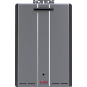 Rinnai Sensei 7 GPM 130000 BTU 120 Volt Residential Liquid Propane Tankless Water Heater for Outdoor Installation Silver