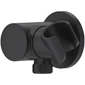 Riobel Wall Mounted Hand Shower Holder with Water Supply Connection Black