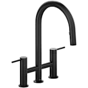 Riobel Azure 1.5 GPM Widespread Bridge Pull Down Kitchen Faucet Black