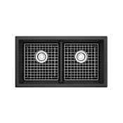 Riobel Fonsa 33" Undermount Double Basin Quartz Composite Kitchen Sink Black