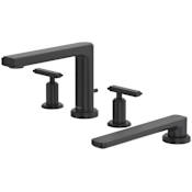 Riobel Manifesto Deck Mounted Roman Tub Filler with Built-In Diverter - Includes Hand Shower Black