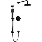 Riobel Riu Thermostatic Shower System with Shower Head and Hand Shower Black