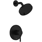 Riobel Riu Pressure Balanced Shower System with Shower Head, Shower Arm, and Valve Trim Black